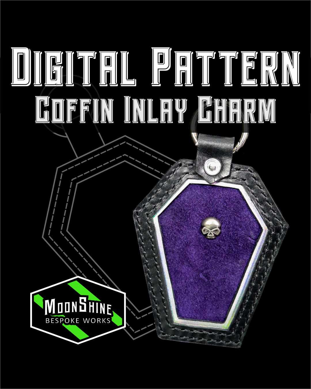 Coffin Inlay Bag Charm Digital Pattern