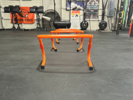 hurdles on the ground in clinic space