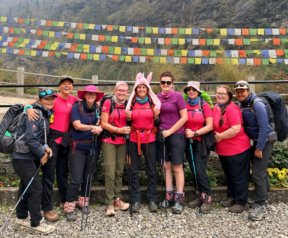 There’s nowhere we’d rather celebrate Sue’s birthday than on the trail from Phakding to Namche Bazaar.