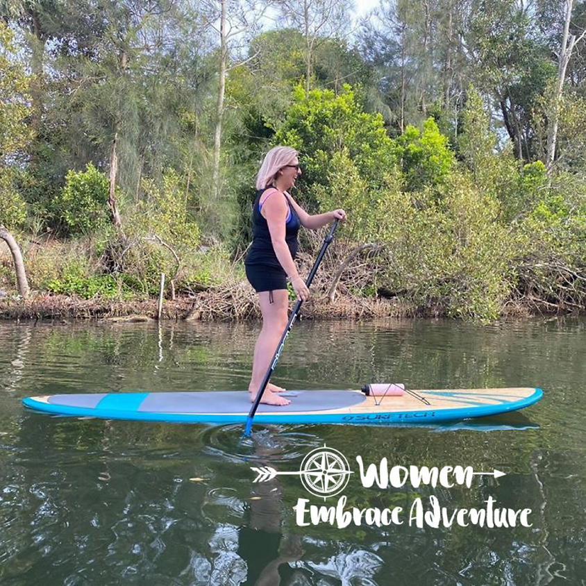 Women Embrace Stand Up Paddle Board - Booragul NSW