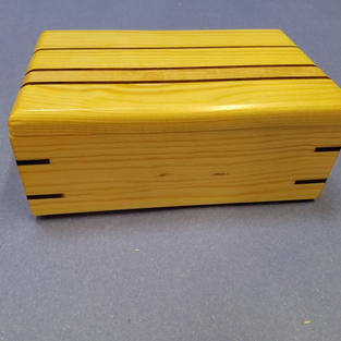 Box with inlay and splines