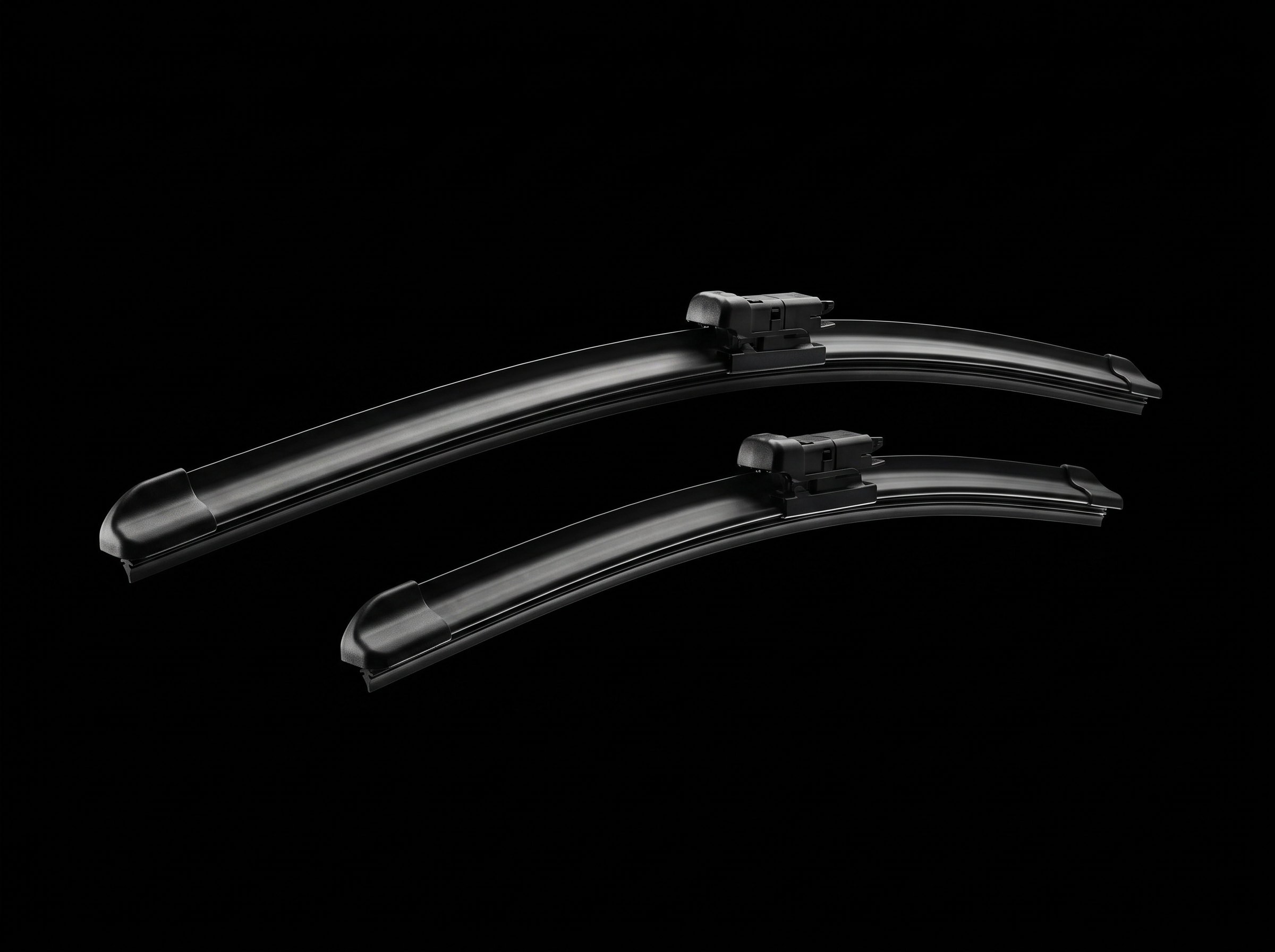 Sprayline driver and passenger blades, studio shot on black