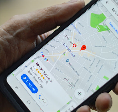 Google Maps search results for butchers in local area