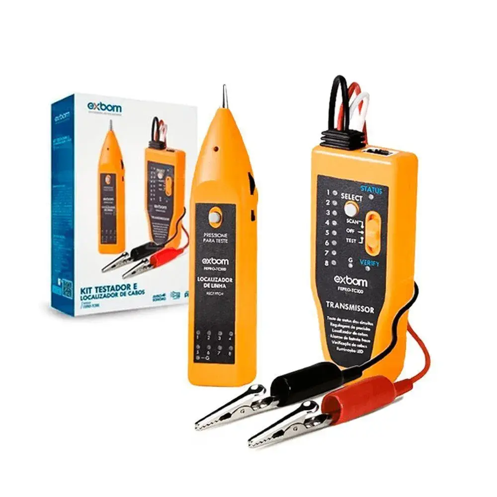 Kit Testador e Localizador de Rede Exbom Identificação e Diagnóstico e cabosi