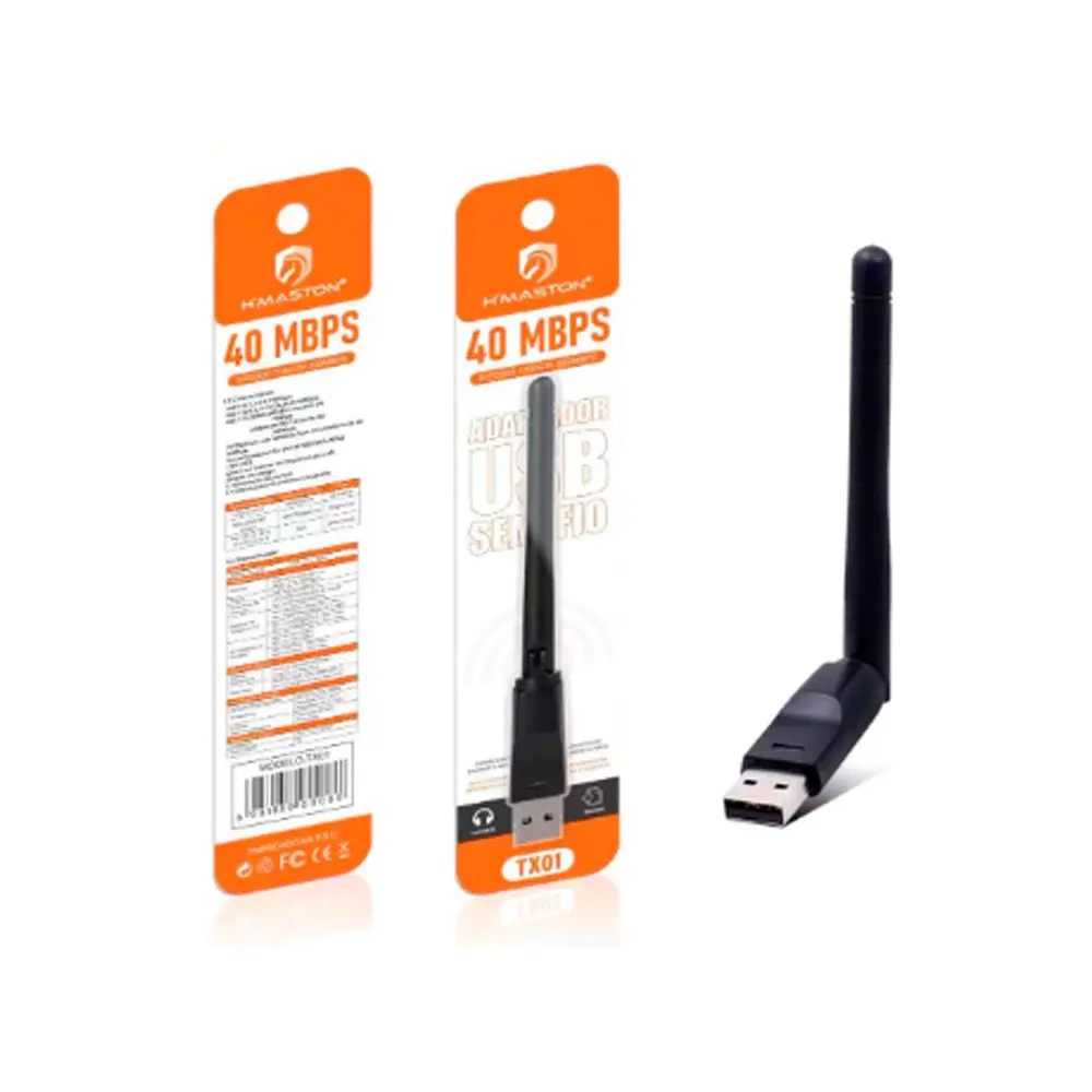 Adaptador Wi-Fi USB Sem Fio 40 Mbps – H’ Maston TX01