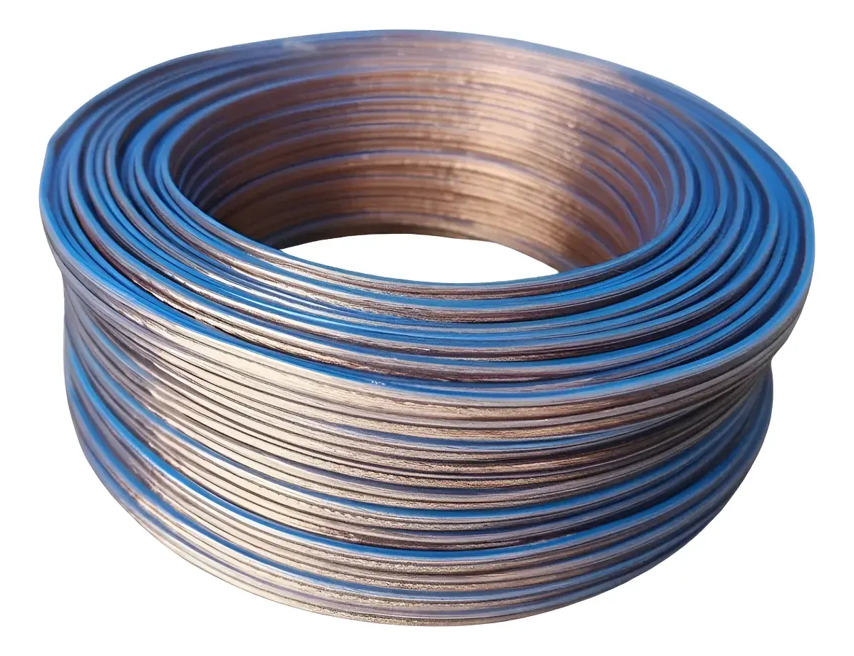 Fio Bicolor Paralelo Cristal Polarizado 2x1,5mm Rolo 100m ( AZUL)