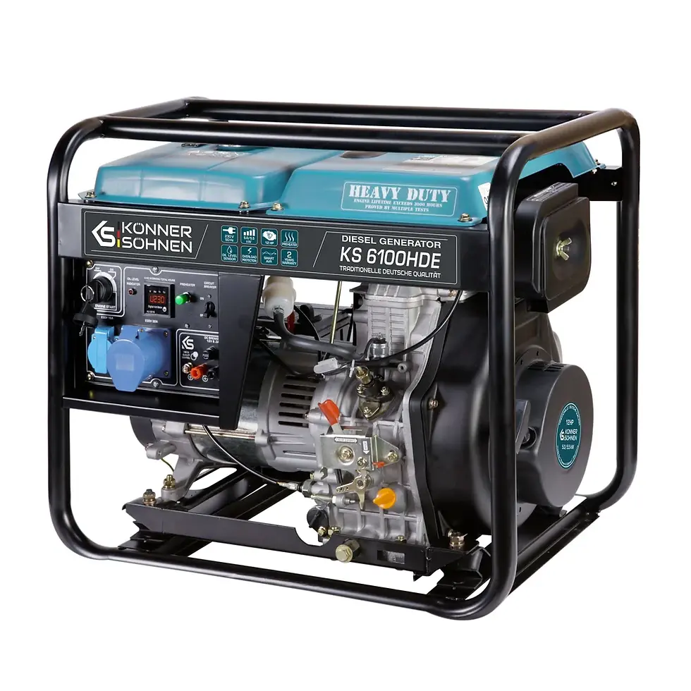 Miniatură: Generator diesel monofazat 230V, 5,5 kW "Könner & Söhnen" KS 6100HDE (EURO V)