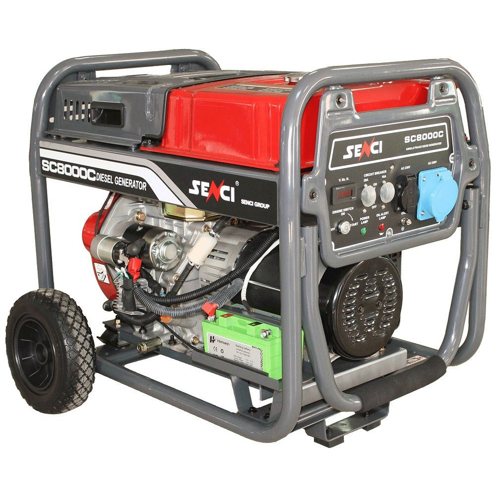 Generator diesel SENCI SC-8000D, Putere max. 7.0 kw, 230V, AVR,