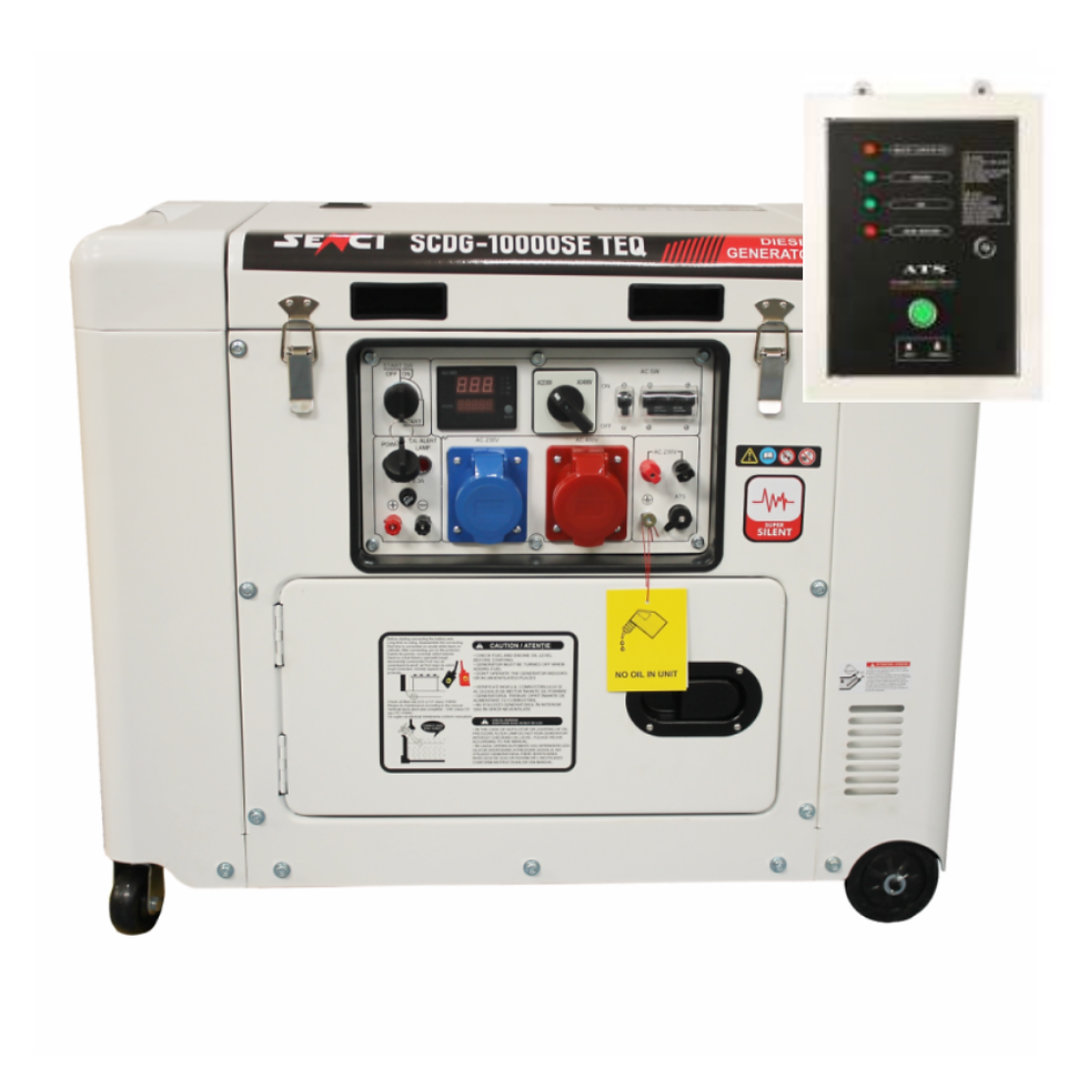 Generator SENCI SCDG10000SE TEQ 7,5 kW/9.4 kVA 400/230V AVR Diesel cu ATS