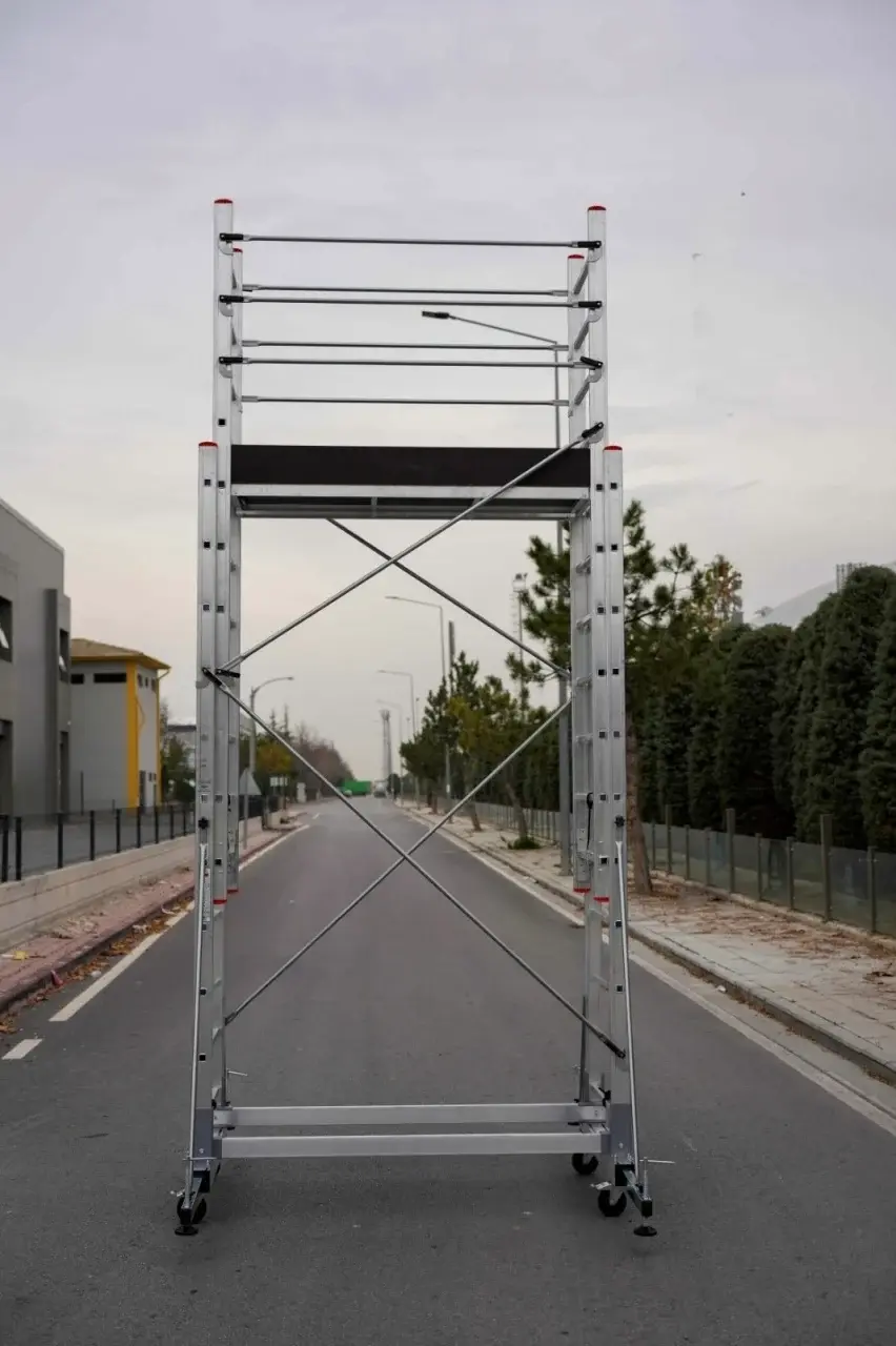 Miniatură: Schela mobila aluminiu telescopica 2x5(m), inaltime lucru 10 metri CNO-SME-MEGA1