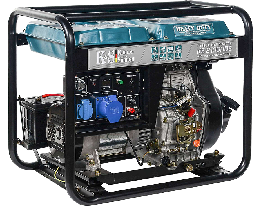 Miniatură: Generator diesel monofazat 230V, 6,5 kW Könner & Söhnen KS 8100HDE (EURO V)