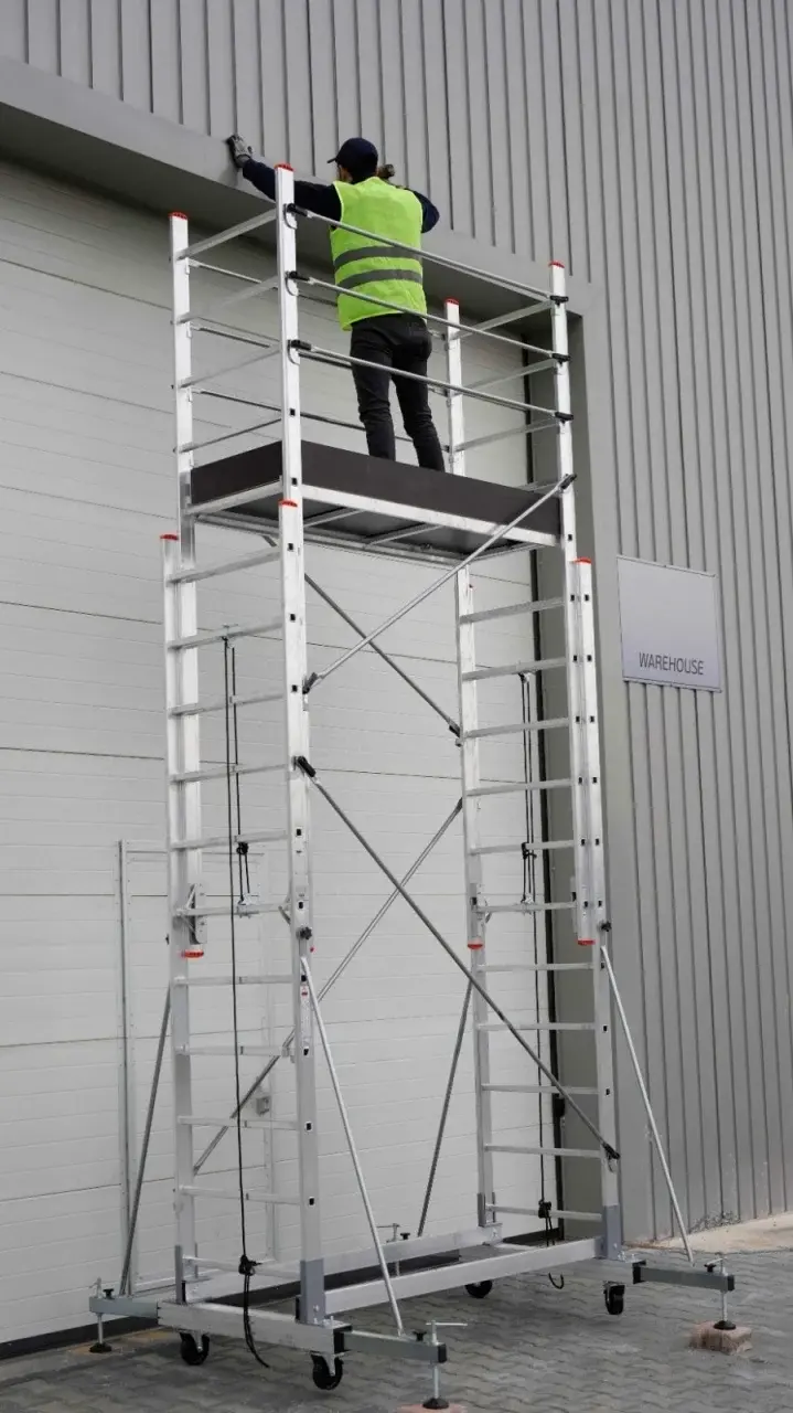 Miniatură: Schela mobila aluminiu telescopica 2x5(m), inaltime lucru 10 metri CNO-SME-MEGA1