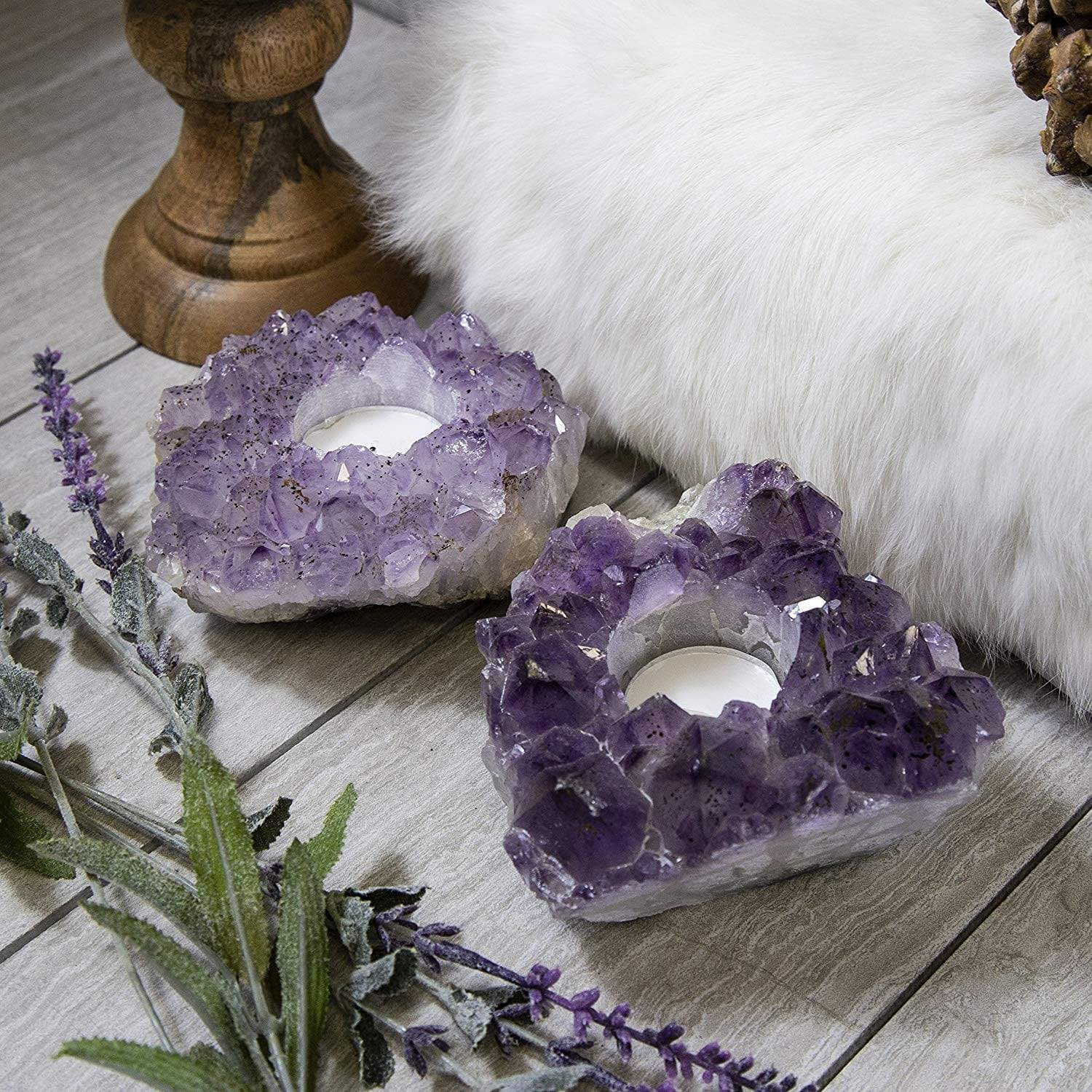 Amethyst Cluster Candle Holder