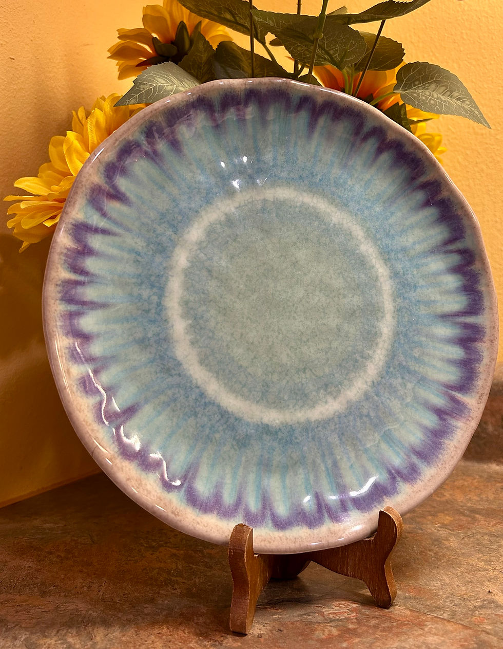 Thumbnail: Beautiful Multi-Colored Blue Decorative Plate from Pier One Imports