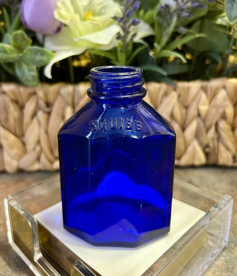 Thumbnail: Gorgeous Cobalt Blue Squibb Glass Jar