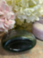 Thumbnail: Two Vintage Deep Olive Green Flask Bottles