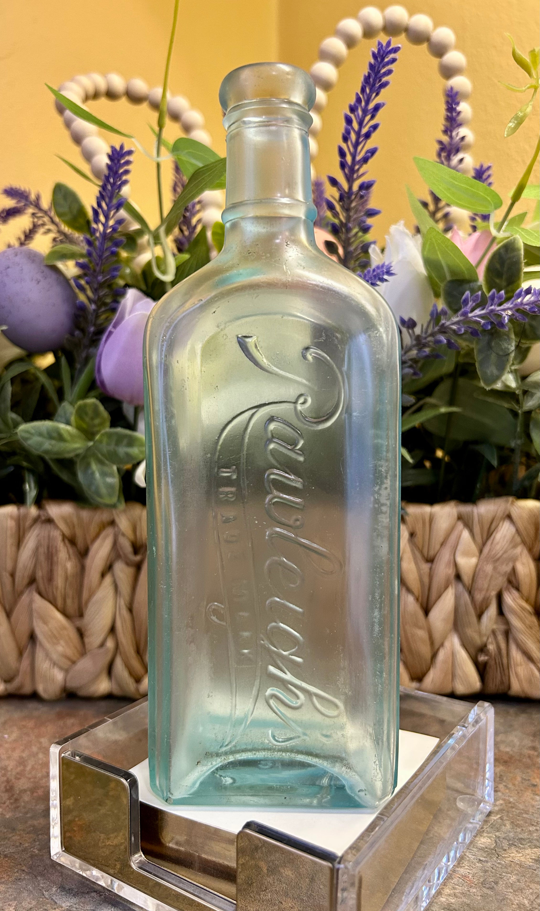 W.T. Rawleigh Company Aqua-Colored Glass Bottle
