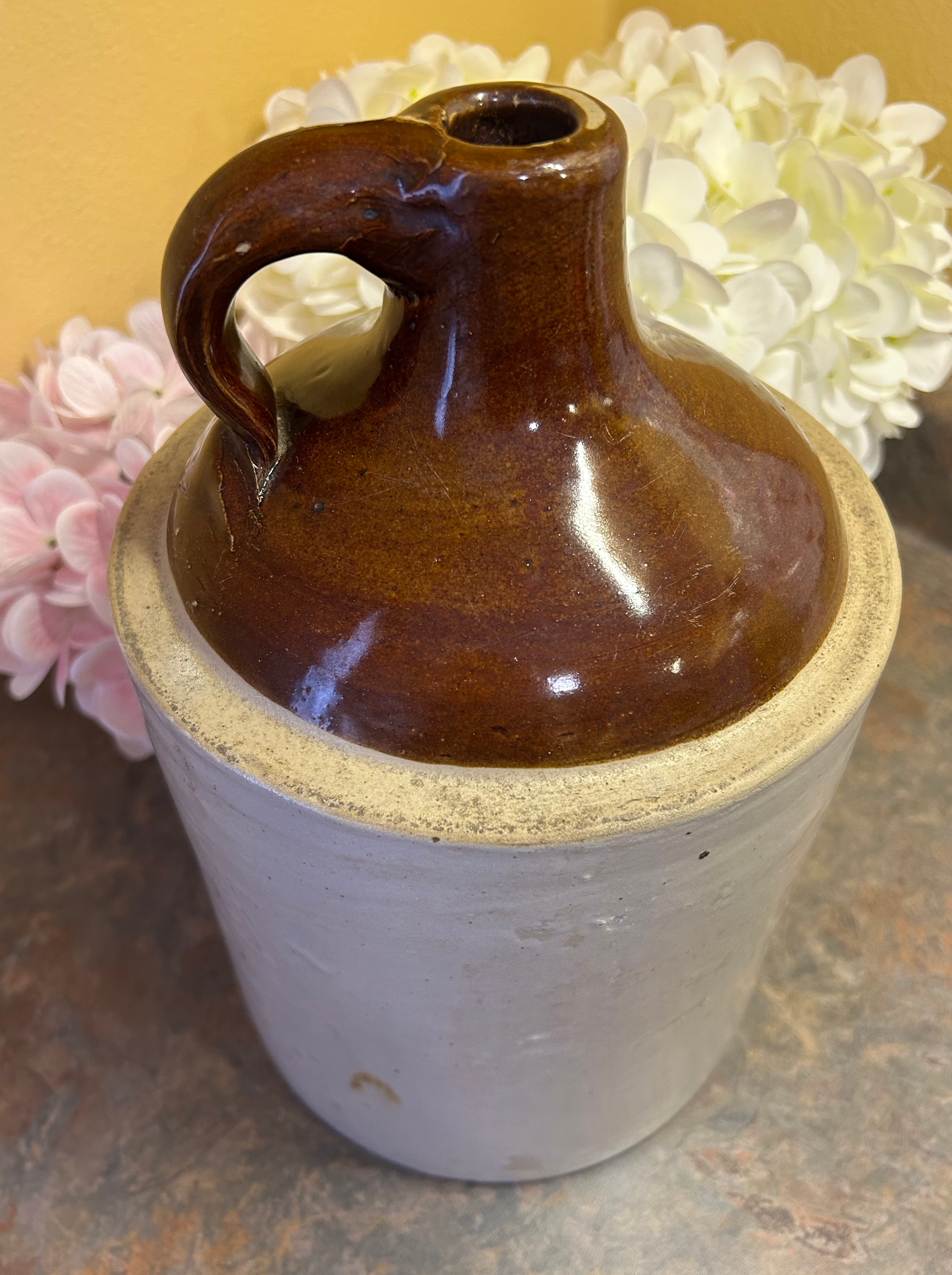 Vintage Stoneware Two-Tone Crock Jug