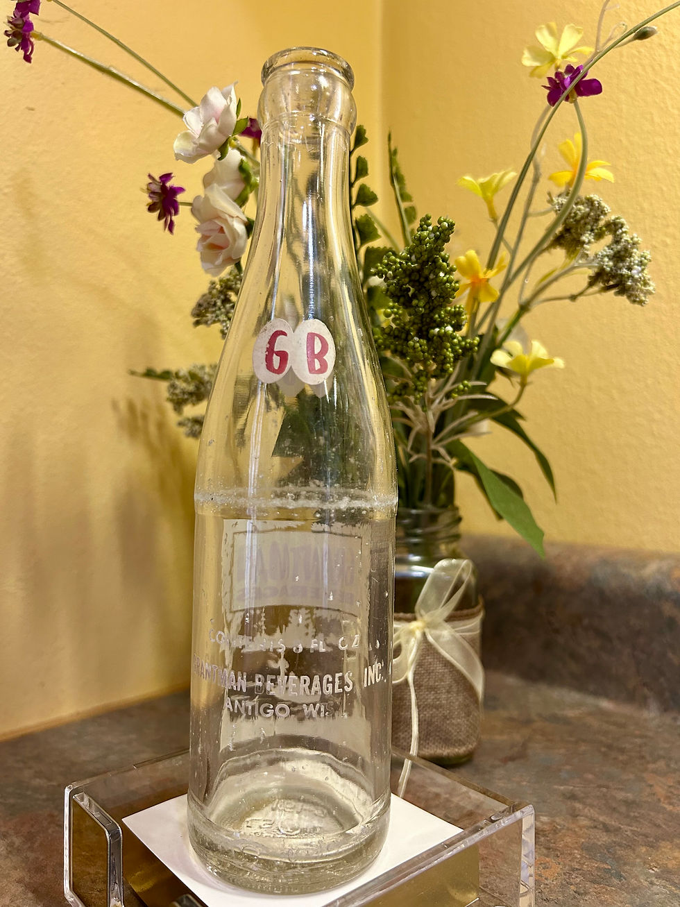 Thumbnail: Beautiful Vintage Grantman Beverages Antigo, Wisconsin Glass Bottle