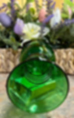 Thumbnail: Stunning Emerald Green Glass Vase with Bulbous Bottom and Ribbed Neck
