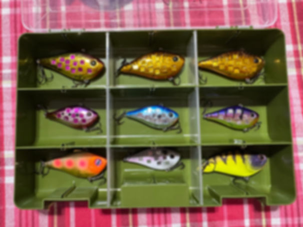 Tray #513- 9 Lipless Crank baits w/ autographed tray
