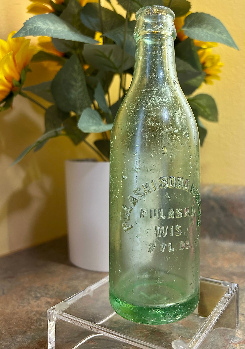 Thumbnail: Stunning & Iconic Pulaski Soda Works Aqua-Green Colored Hue Glass Bottle