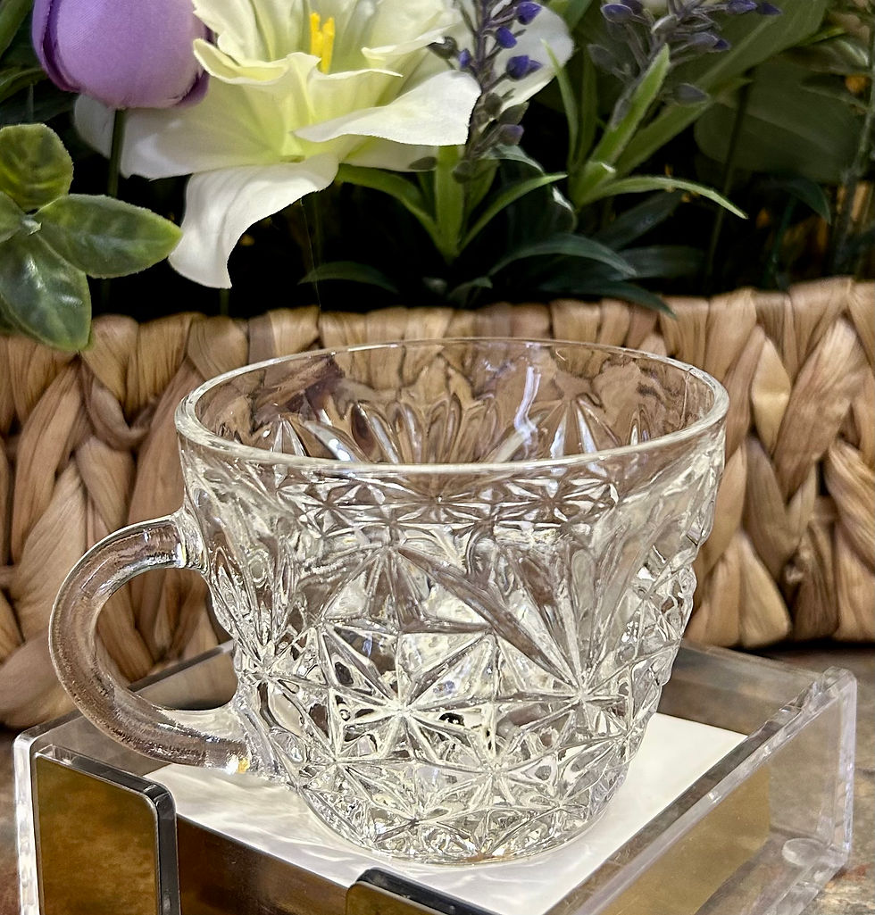 Thumbnail: Vintage Anchor Hocking Arlington Clear Punch Cup Star & Fan Design
