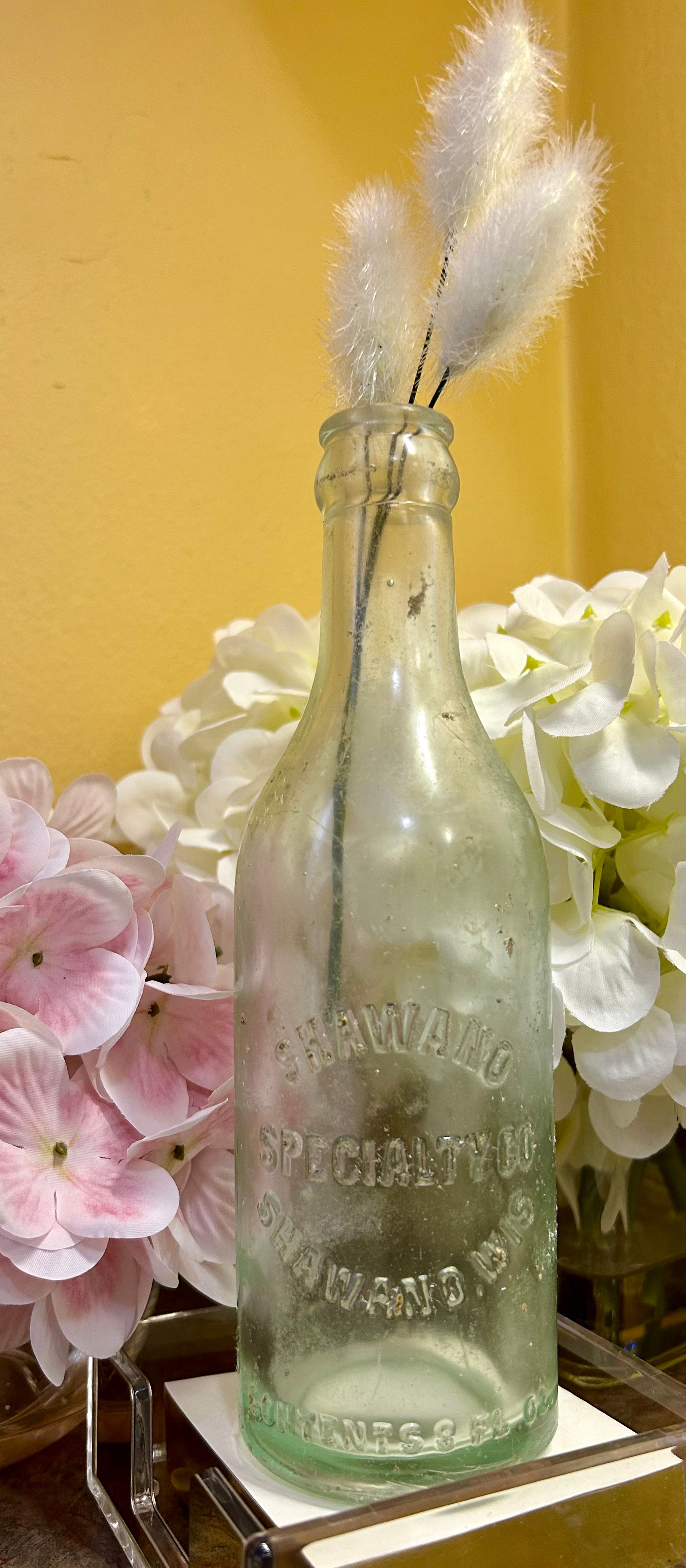 Shawano Specialty Co. Aqua/Teal Glass Bottle