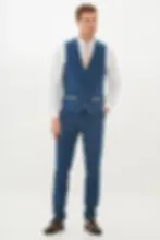 Thumbnail: Denim Blue Tweed 3 Piece Suit