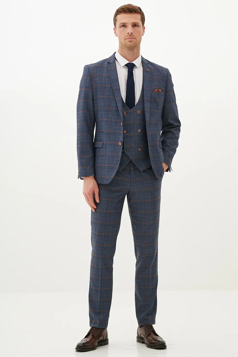 Thumbnail: Sky Blue Check 3 Piece Suit