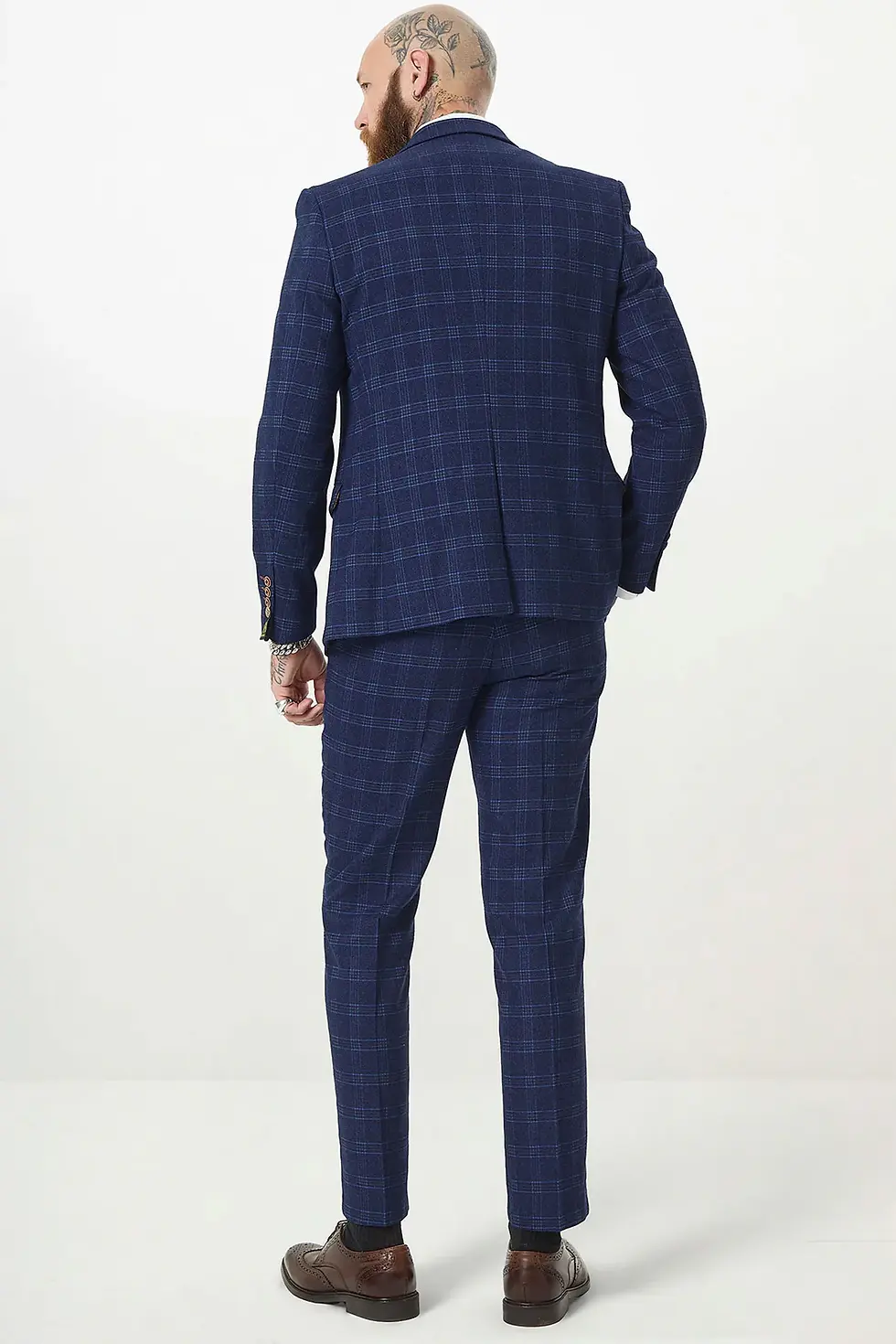 Thumbnail: Blue Tweed Check Three Piece Suit