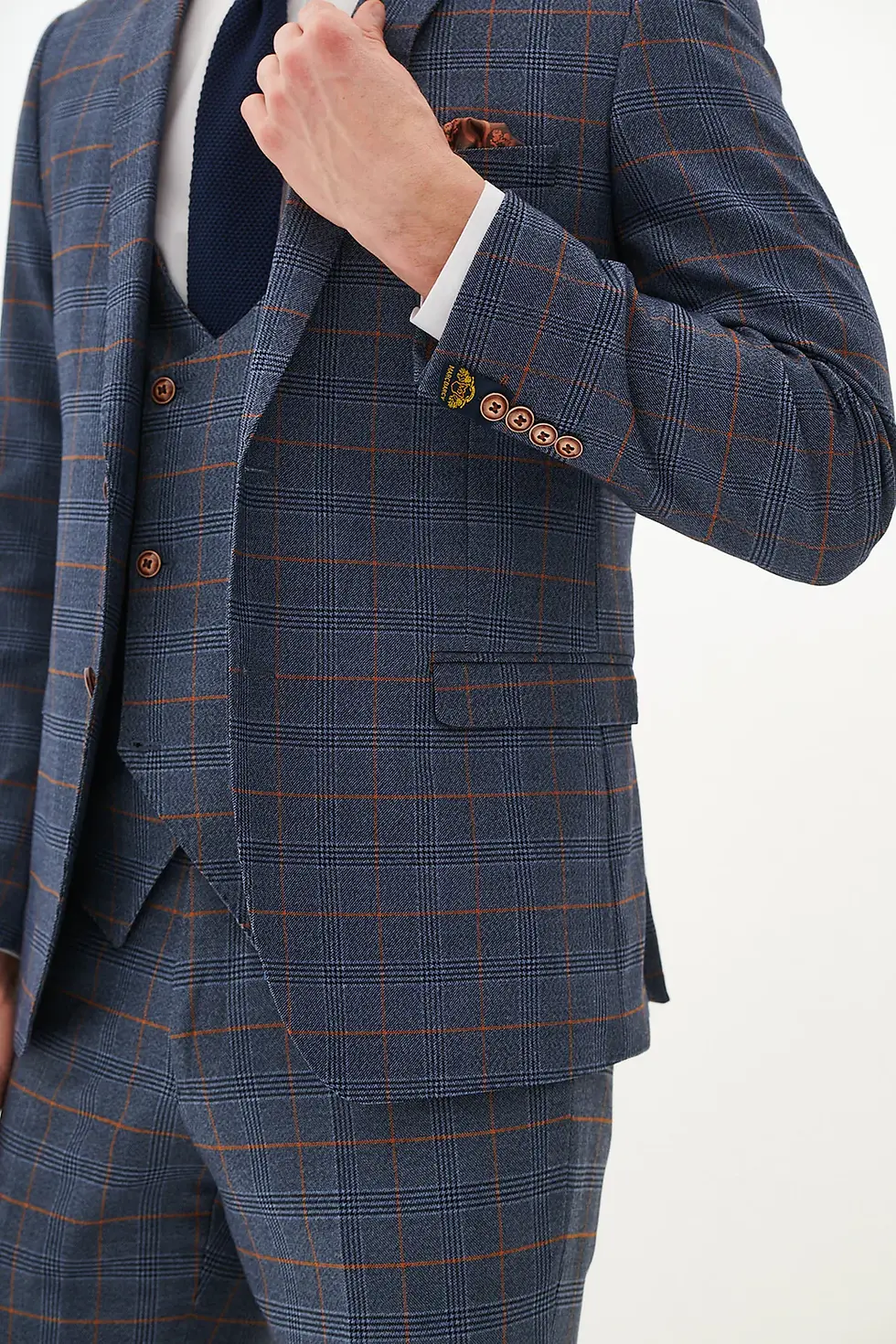 Thumbnail: Sky Blue Check 3 Piece Suit