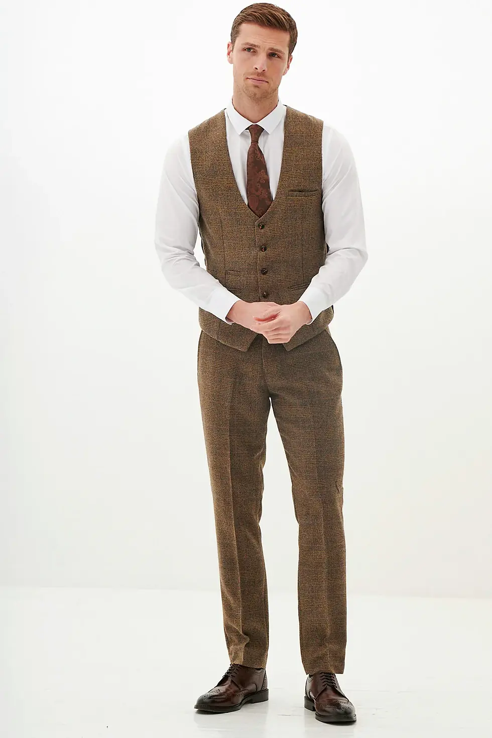 Thumbnail: Tan Tweed Three Piece Suit