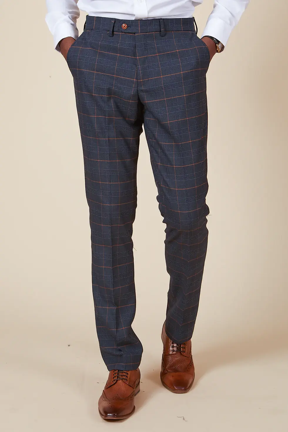 Thumbnail: Marine Navy Check 3 Piece Suit