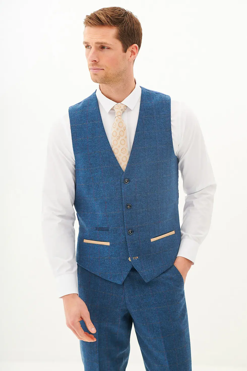Thumbnail: Denim Blue Tweed 3 Piece Suit