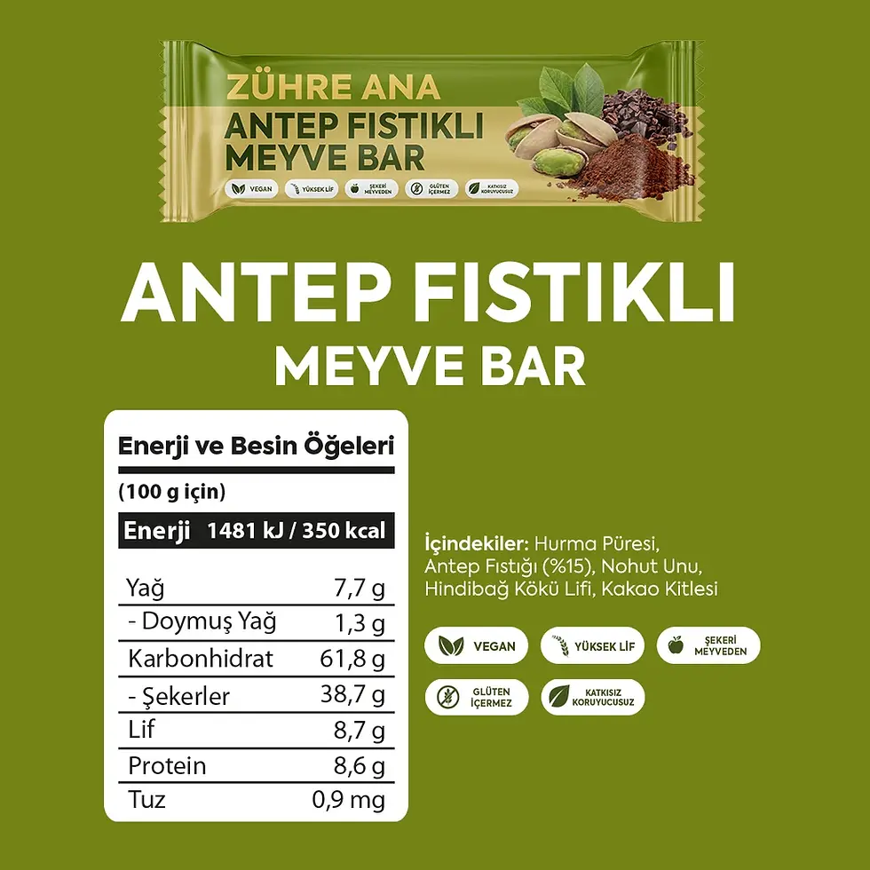 Thumbnail: Zühre Ana Antep Fıstıklı ve Kakaolu Meyve Bar