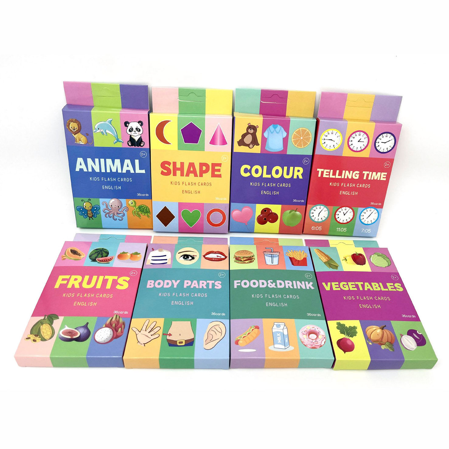 Animal Shape Color Flash Cards Set