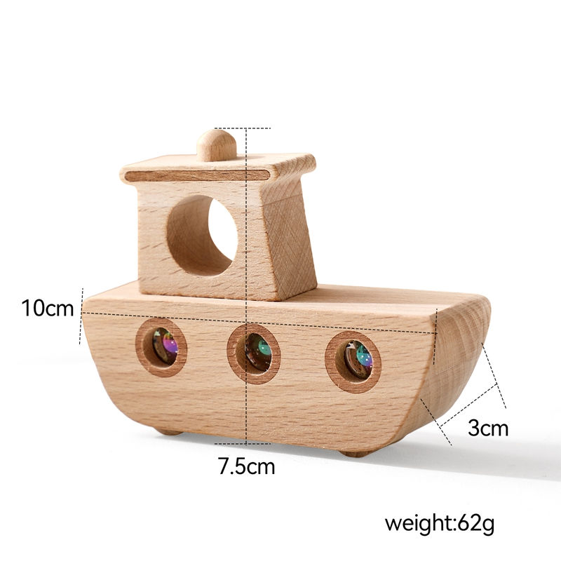 wood Montessori toy boat