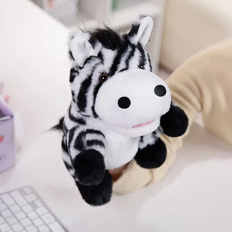 Thumbnail: zebra plush hand puppet.