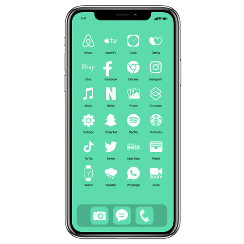Mint Green White iPhone Icons iMaddBox