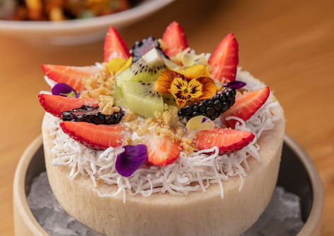 Close up view of gourmet cake