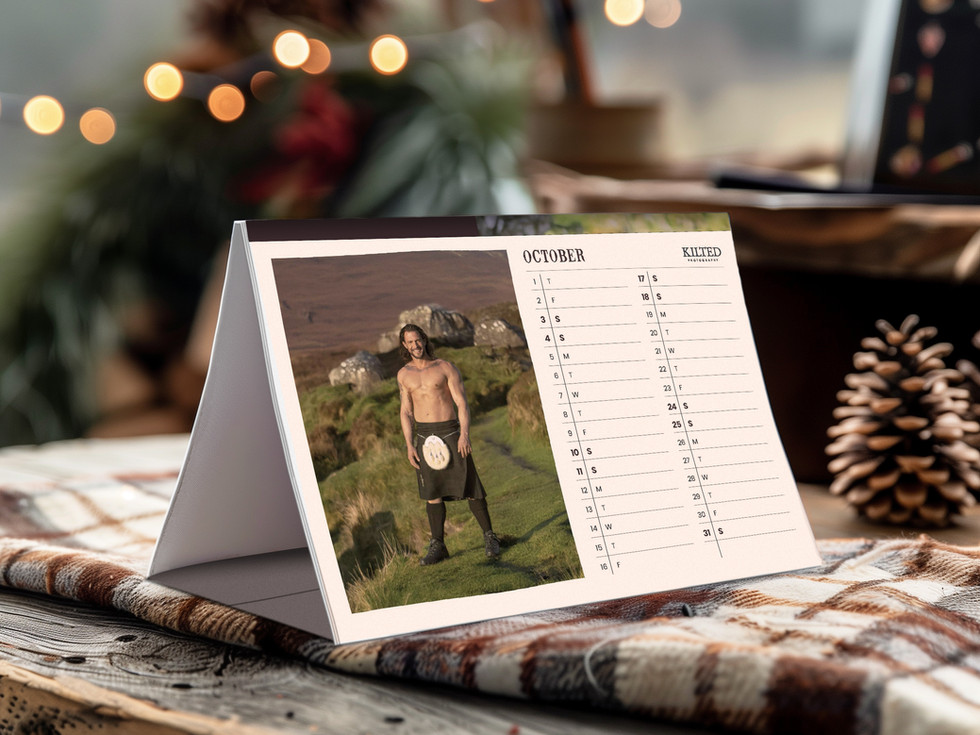 Men in Kilts Desk Calendar 2026 A6