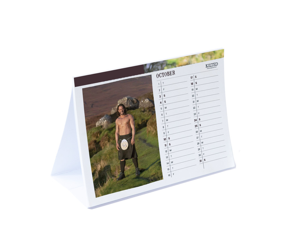 Men in Kilts Desk Calendar 2026 A6