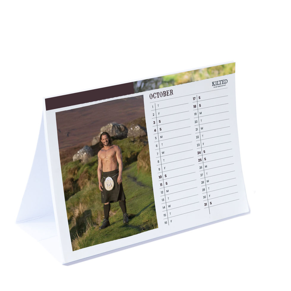 Men in Kilts Desk Calendar 2026 A6