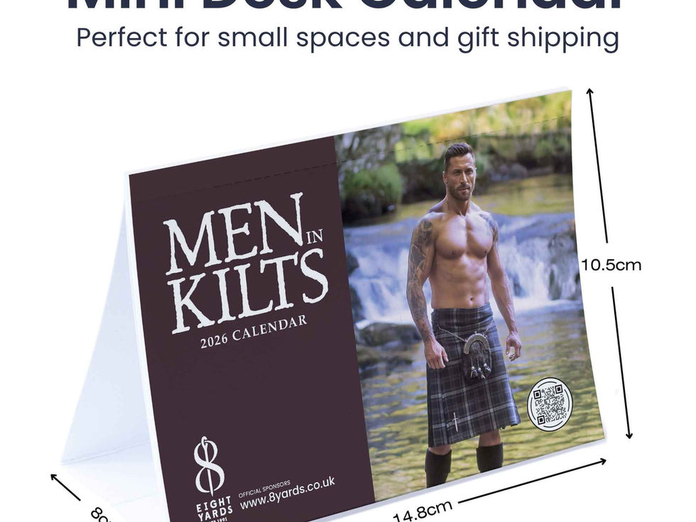 2026 Men in Kilts Desk Calendar size guide