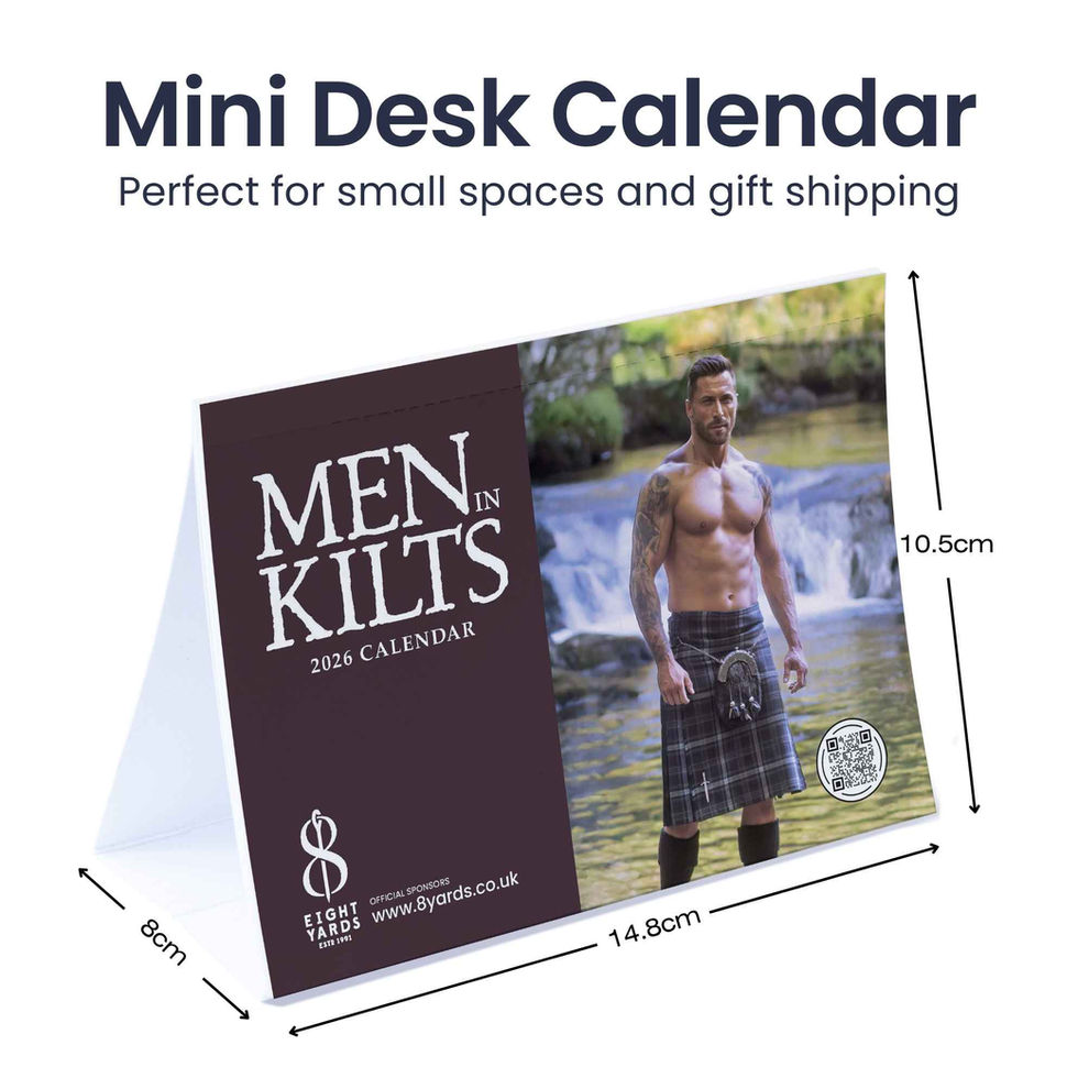 2026 Men in Kilts Desk Calendar size guide