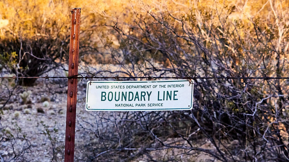 National Parks Boundary Line sign