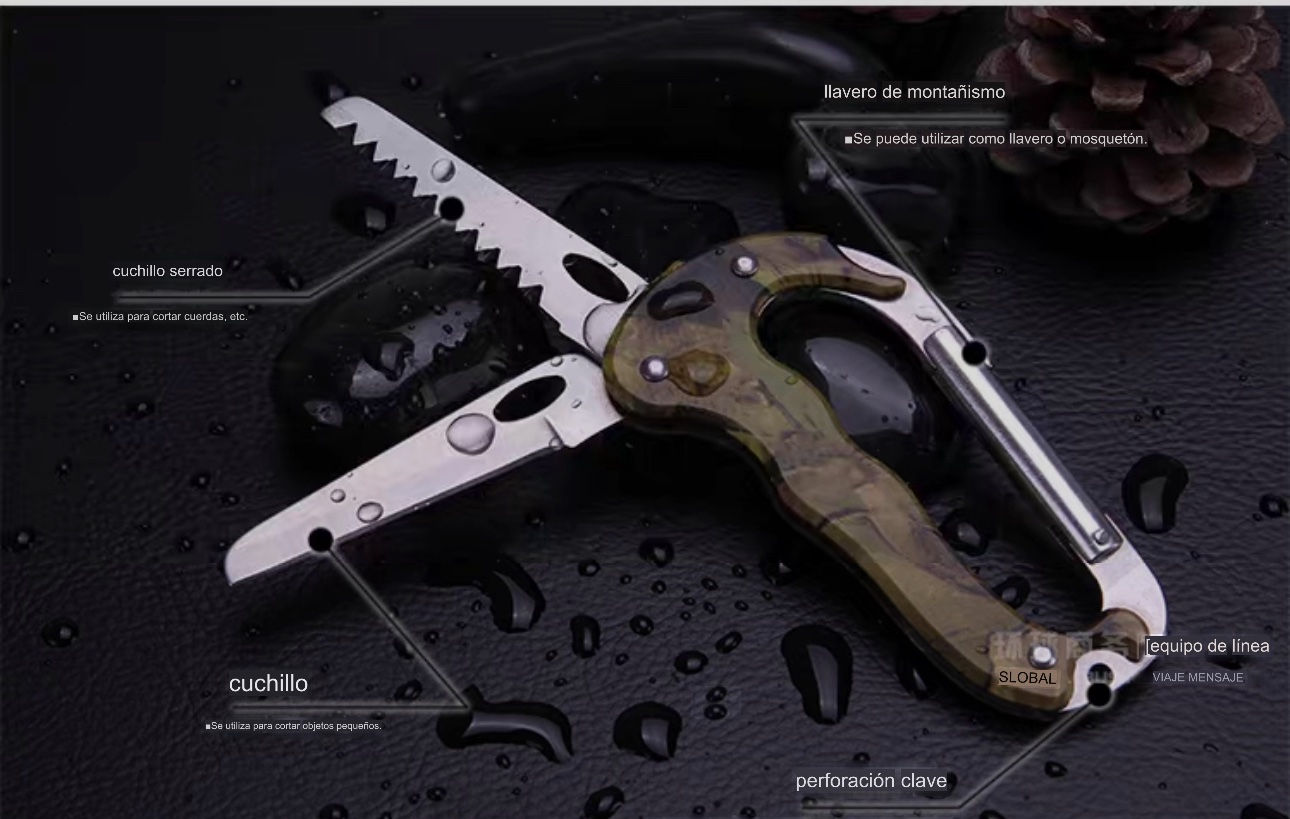 1132 MOSQUETON C/CORTAPLUMAS CAMUFLADO