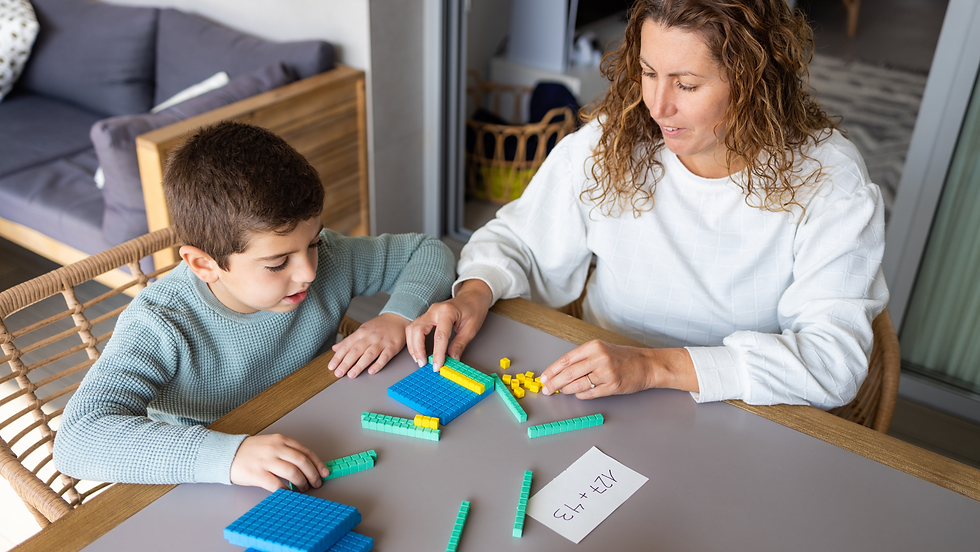 Primary Maths tutor teaching home lesson