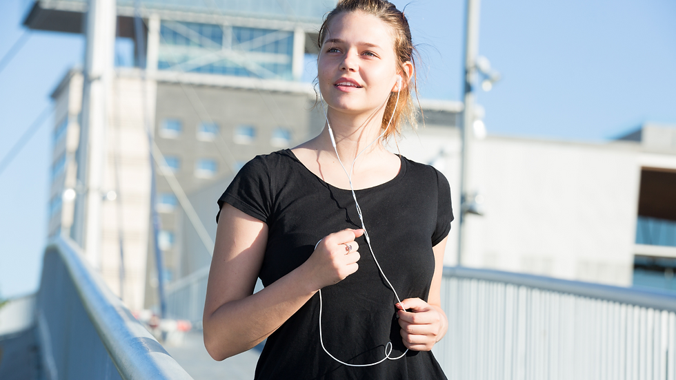 Girl exercising on revision break